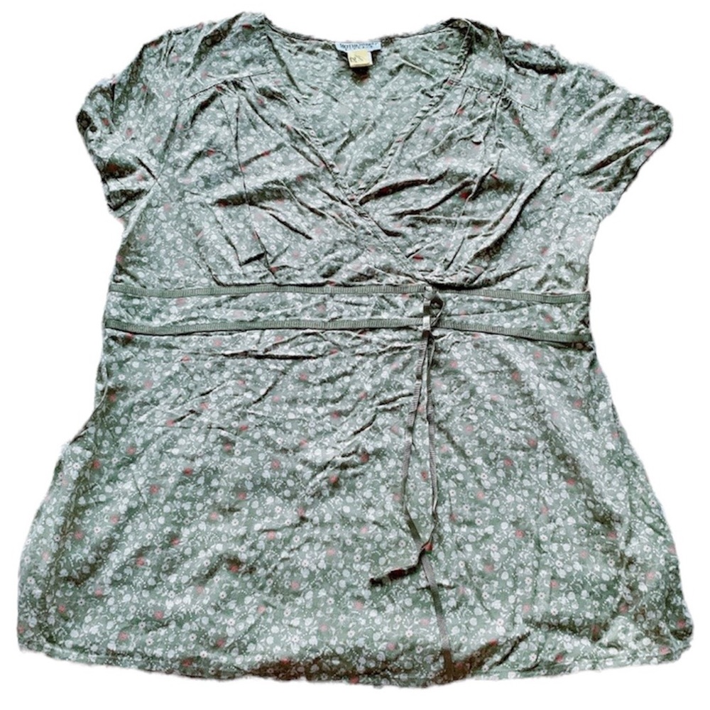 Motherhood Maternity Floral Blouse w/ Back Tie